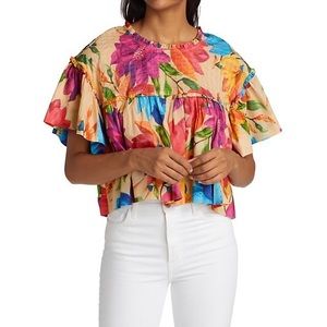 Farm Rio Mary’s Garden Cropped Blouse